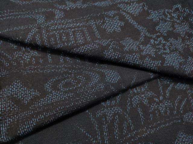 平和屋着物●結城紬 流水風景文 やまと誂製 正絹 逸品 DAAS2070tw