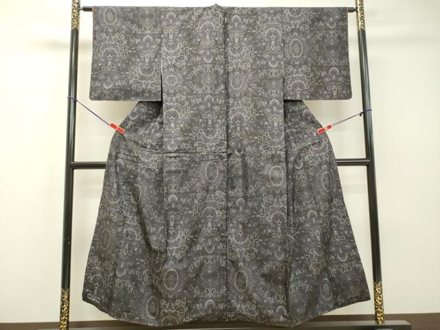 平和屋着物●本場大島紬 7マルキ 洋花文 正絹 逸品 DAAS2073tw