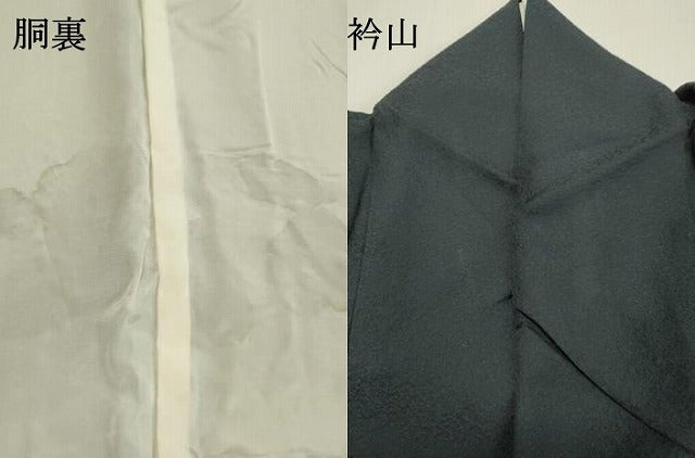 平和屋着物●訪問着 駒刺繍 流水雪輪枝蕾文 黒地 金彩 正絹 逸品 DAAS2080tw