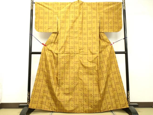 平和屋着物○上質な紬 絣間道 正絹 逸品 未使用 DAAS2084tw