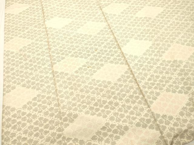 平和屋着物●本場大島紬　白大島　花菱文　正絹　逸品　DAAS2086tw