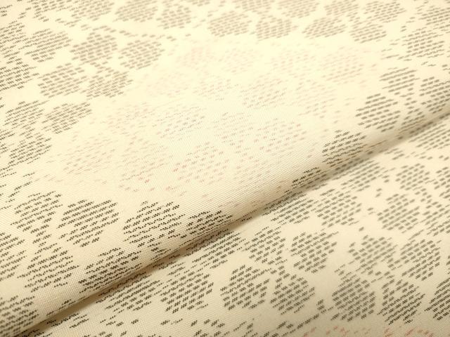 平和屋着物●本場大島紬　白大島　花菱文　正絹　逸品　DAAS2086tw