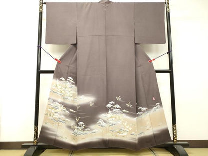 平和屋着物●豪華色留袖 友禅 作家物 風景松文 暈し染め 正絹 逸品 DAAS2088tw