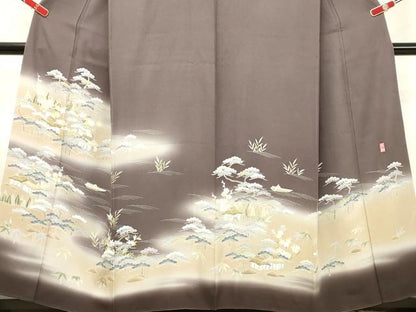 平和屋着物●豪華色留袖 友禅 作家物 風景松文 暈し染め 正絹 逸品 DAAS2088tw