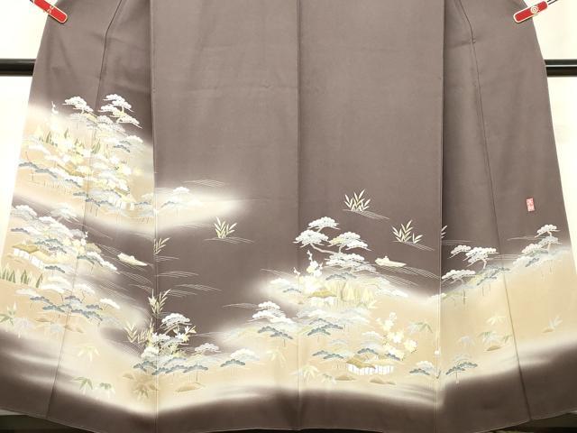 平和屋着物●豪華色留袖 友禅 作家物 風景松文 暈し染め 正絹 逸品 DAAS2088tw