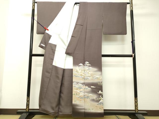 平和屋着物●豪華色留袖 友禅 作家物 風景松文 暈し染め 正絹 逸品 DAAS2088tw