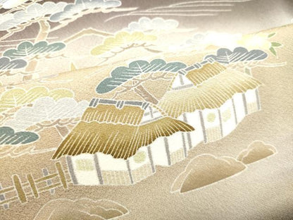 平和屋着物●豪華色留袖 友禅 作家物 風景松文 暈し染め 正絹 逸品 DAAS2088tw