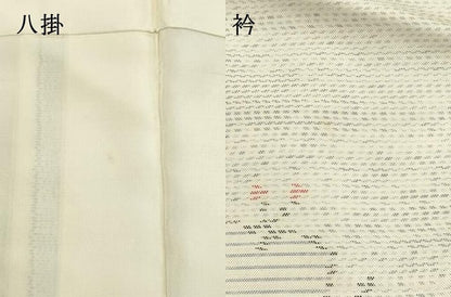 平和屋着物●本場大島紬　白大島　横段花文　正絹　逸品　DAAS2092tw