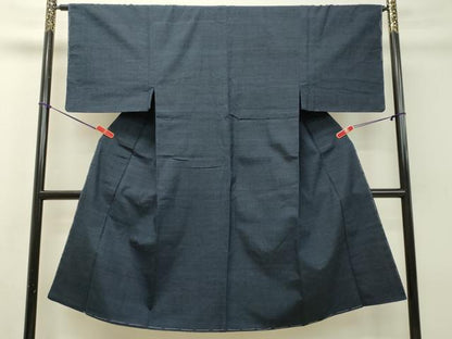 平和屋着物●男性 紬 青藍色 正絹 逸品 未使用 DAAS2094tw