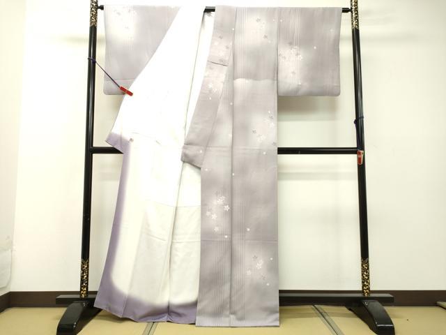 トールサイズ　しだれ梅　グラデーションが上品な訪問着　東京ますいわ屋誂え正絹　袷 叩き染め 友禅付け下げ訪問着 トールサイズ