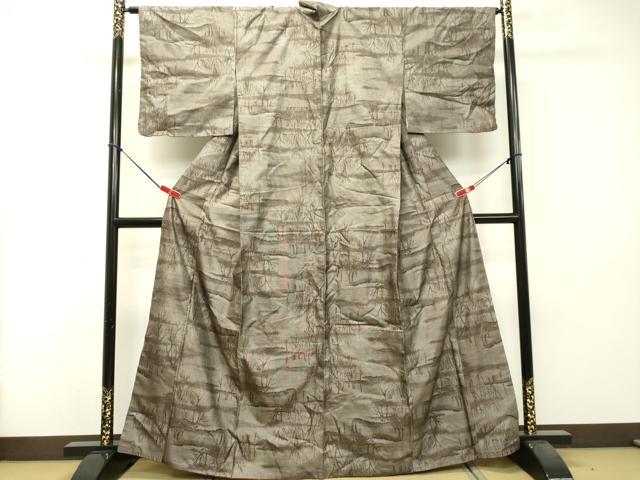 平和屋着物●本場大島紬　9マルキ　樹林文　正絹　逸品　DAAS2116tw