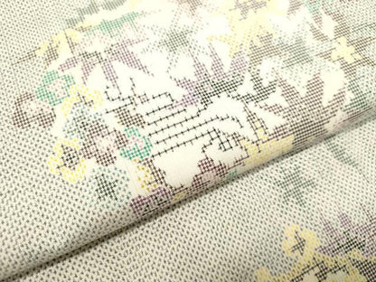 平和屋着物●本場大島紬 7マルキ 草花丸文 正絹 逸品 DAAS2120tw