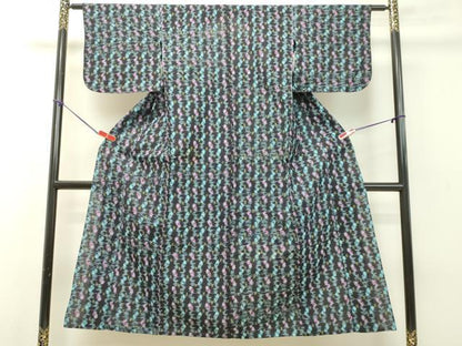 平和屋着物●久留米絣 単衣 霞文 綿 逸品 DAAS2126tw