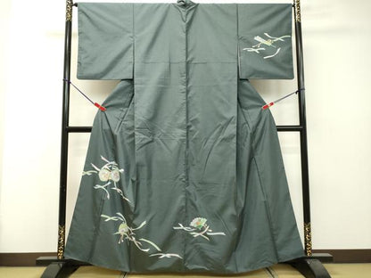 平和屋着物●本場染大島紬　訪問着　花鼓　傘　金彩　正絹　逸品　DAAS2158tw