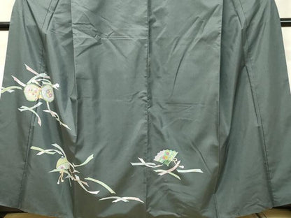 平和屋着物●本場染大島紬　訪問着　花鼓　傘　金彩　正絹　逸品　DAAS2158tw