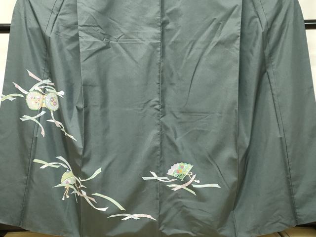 平和屋着物●本場染大島紬　訪問着　花鼓　傘　金彩　正絹　逸品　DAAS2158tw