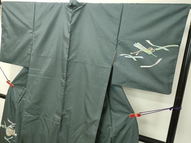 平和屋着物●本場染大島紬　訪問着　花鼓　傘　金彩　正絹　逸品　DAAS2158tw