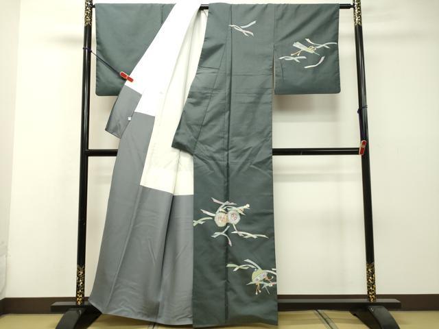 平和屋着物●本場染大島紬　訪問着　花鼓　傘　金彩　正絹　逸品　DAAS2158tw