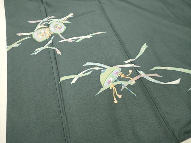 平和屋着物●本場染大島紬　訪問着　花鼓　傘　金彩　正絹　逸品　DAAS2158tw