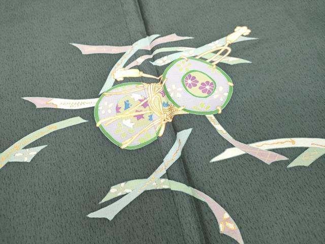平和屋着物●本場染大島紬　訪問着　花鼓　傘　金彩　正絹　逸品　DAAS2158tw