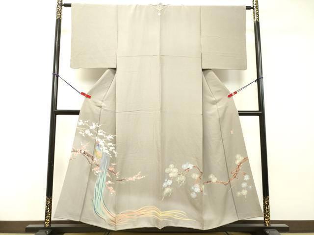 平和屋着物●十日町　加賀草木友禅の第一人者　田村哲彦　色留袖　尾長鳥枝花松文　暈し染め　正絹　逸品　DAAS2172tw