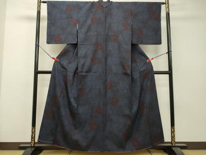 平和屋着物●本場結城紬 重要無形文化財 80亀甲 毘沙門亀甲 正絹 逸品 未使用 DAAS2178tw