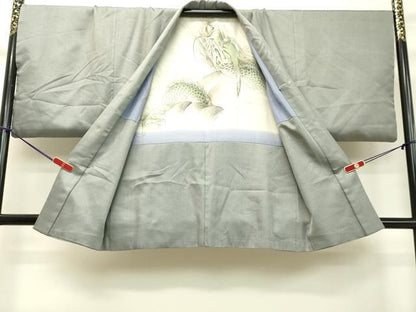 平和屋着物●男性 紬 アンサンブル 120亀甲 総詰め 反端付き 正絹 逸品 DAAS2183tw
