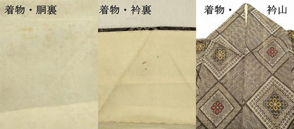 平和屋着物●希少 本場大島紬 龍郷絣 アンサンブル 花菱文 正絹 逸品 DAAS2277tw