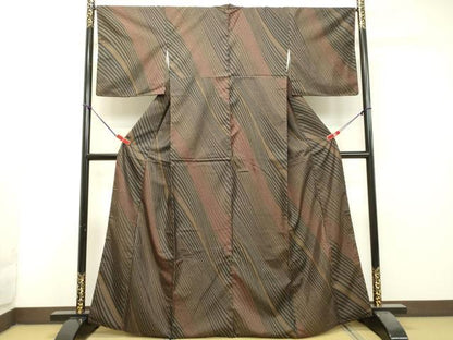 平和屋着物●本場染大島紬 抽象文様 正絹 逸品 DAAS2332tw