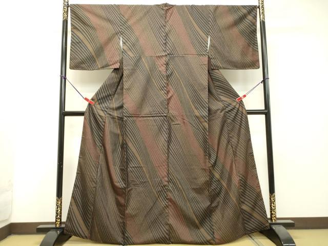 平和屋着物●本場染大島紬 抽象文様 正絹 逸品 DAAS2332tw