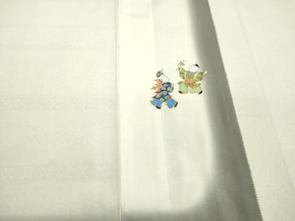 平和屋着物●本場大島紬 白大島 9マルキ 横段文 正絹 逸品 DAAS2335tw