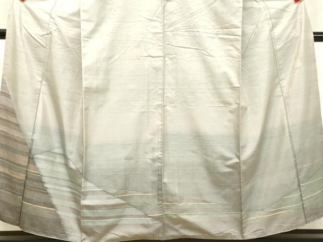 平和屋着物●訪問着　聚蚕紬　幾何学文様　正絹　逸品　DAAS2345tw