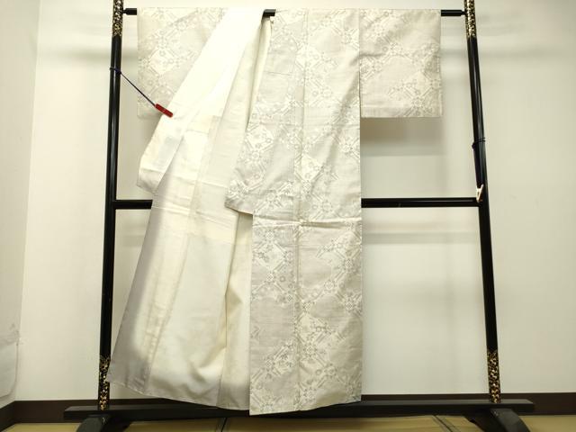 平和屋着物●本場大島紬　白大島　9マルキ　雲取り天井花文　正絹　逸品　DAAS2362tw