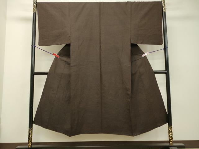 平和屋着物●男性 紬 アンサンブル 赤墨色 正絹 逸品 DAAS2369tw
