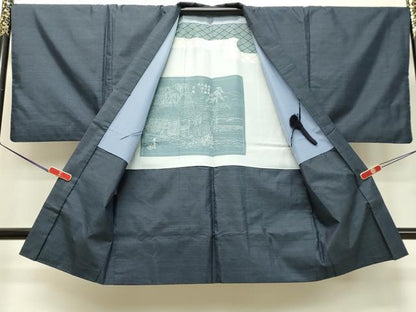 平和屋着物●男性　本場大島紬　アンサンブル　亀甲柄　正絹　逸品　DAAS2377tw