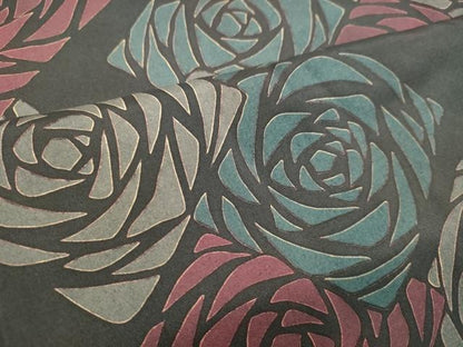 平和屋着物●本場大島紬　薔薇　バラ　正絹　逸品　DAAS2381tw