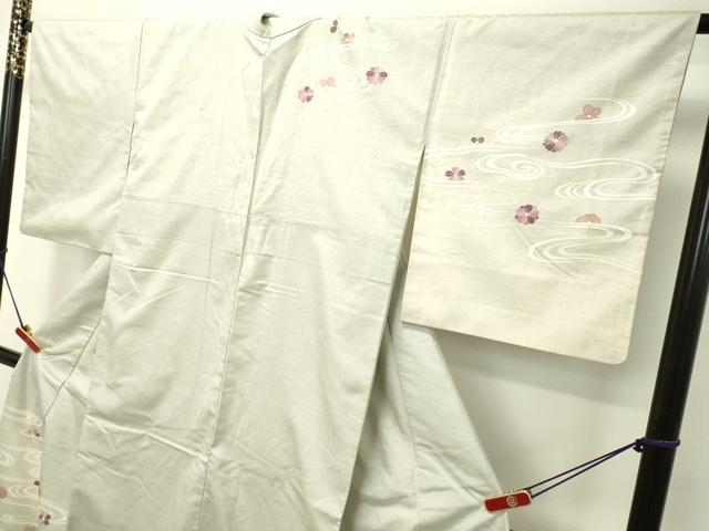 平和屋着物●訪問着 紬地 刺繍 流水舞花文 金彩 正絹 逸品 DAAS2386tw