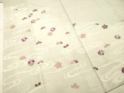 平和屋着物●訪問着 紬地 刺繍 流水舞花文 金彩 正絹 逸品 DAAS2386tw