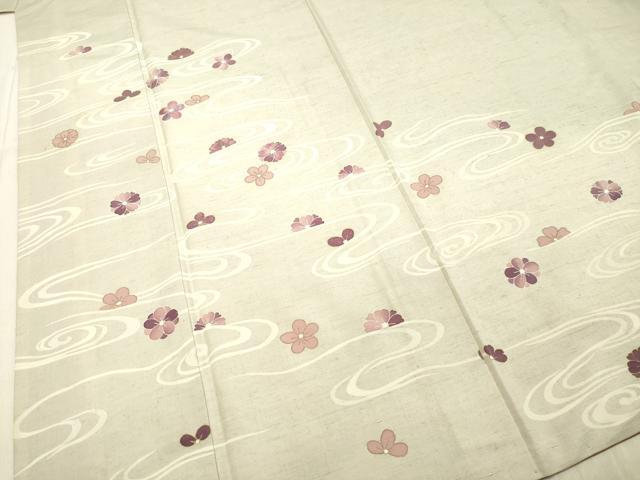 平和屋着物●訪問着 紬地 刺繍 流水舞花文 金彩 正絹 逸品 DAAS2386tw