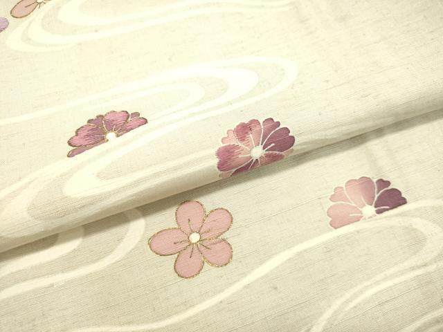 平和屋着物●訪問着 紬地 刺繍 流水舞花文 金彩 正絹 逸品 DAAS2386tw