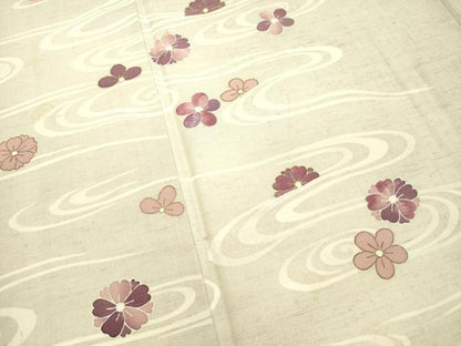 平和屋着物●訪問着 紬地 刺繍 流水舞花文 金彩 正絹 逸品 DAAS2386tw
