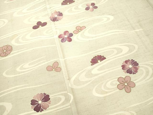平和屋着物●訪問着 紬地 刺繍 流水舞花文 金彩 正絹 逸品 DAAS2386tw