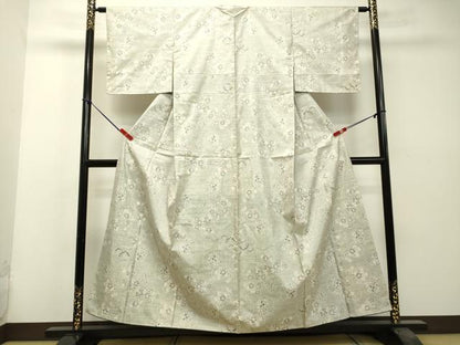 平和屋着物●本場大島紬 白大島 9マルキ 雪輪楓鼓文 正絹 逸品 DAAS2395tw