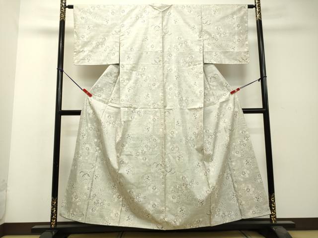 平和屋着物●本場大島紬 白大島 9マルキ 雪輪楓鼓文 正絹 逸品 DAAS2395tw