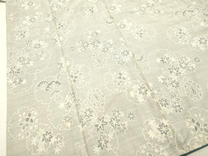 平和屋着物●本場大島紬 白大島 9マルキ 雪輪楓鼓文 正絹 逸品 DAAS2395tw