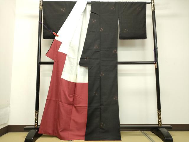 平和屋着物●上質な紬 舞花文 正絹 逸品 DAAS2403tw