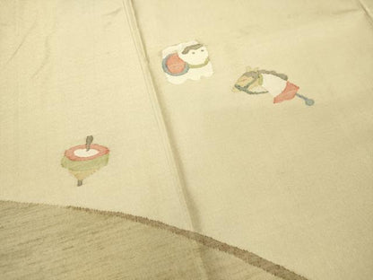 平和屋着物●訪問着 紬地 玩具文様 正絹 逸品 DAAS2413tw