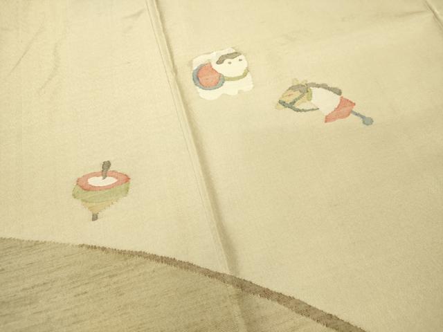 平和屋着物●訪問着 紬地 玩具文様 正絹 逸品 DAAS2413tw