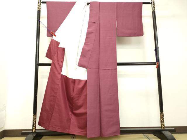 平和屋着物●上質な紬 浅蘇芳色 正絹 逸品 DAAS2418tw
