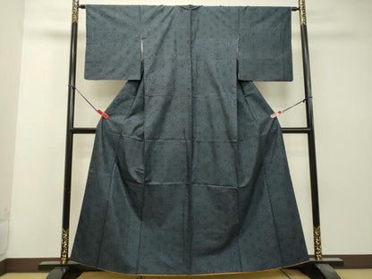 平和屋着物●本場大島紬　7マルキ　麻の葉文様　正絹　逸品　DAAS2421tw